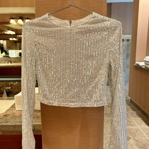 Revolve quality sequin crop top fits size Small